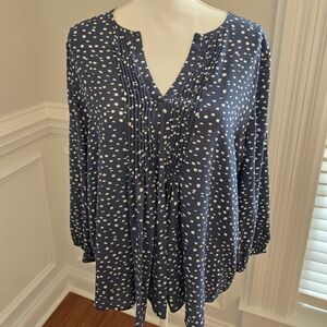 Blue Polka Dot Women's Top
